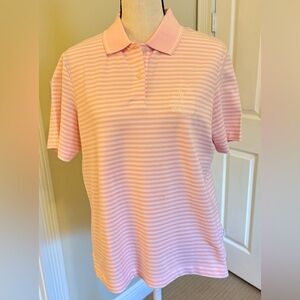 Ashworth Light Pink Striped Short Sleeve Polo from the Bellsouth Classic, Sz M